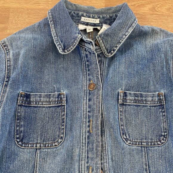Vintage Jones Sport Stretch Denim Jean Jacket Med Wash Women's Size Medium - Picture 3 of 8